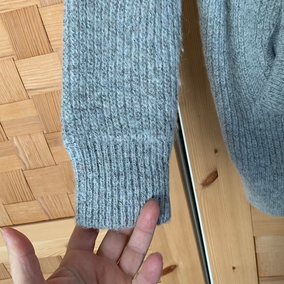 Free People Oversized Alpaca Wool Mohair Blend Gray Cardigan XS - Picture 4 of 7